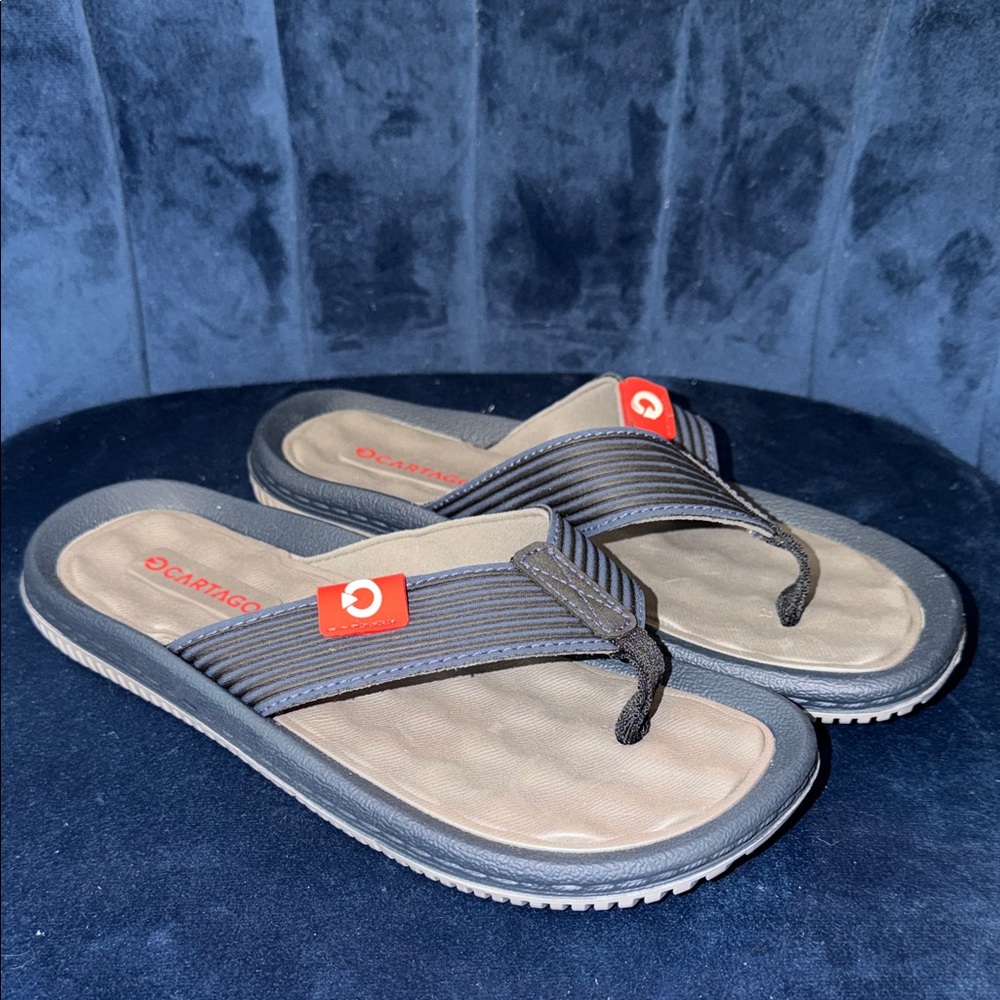 Women’s Cartago Grendene Navy and Gray Flipflops Size 7